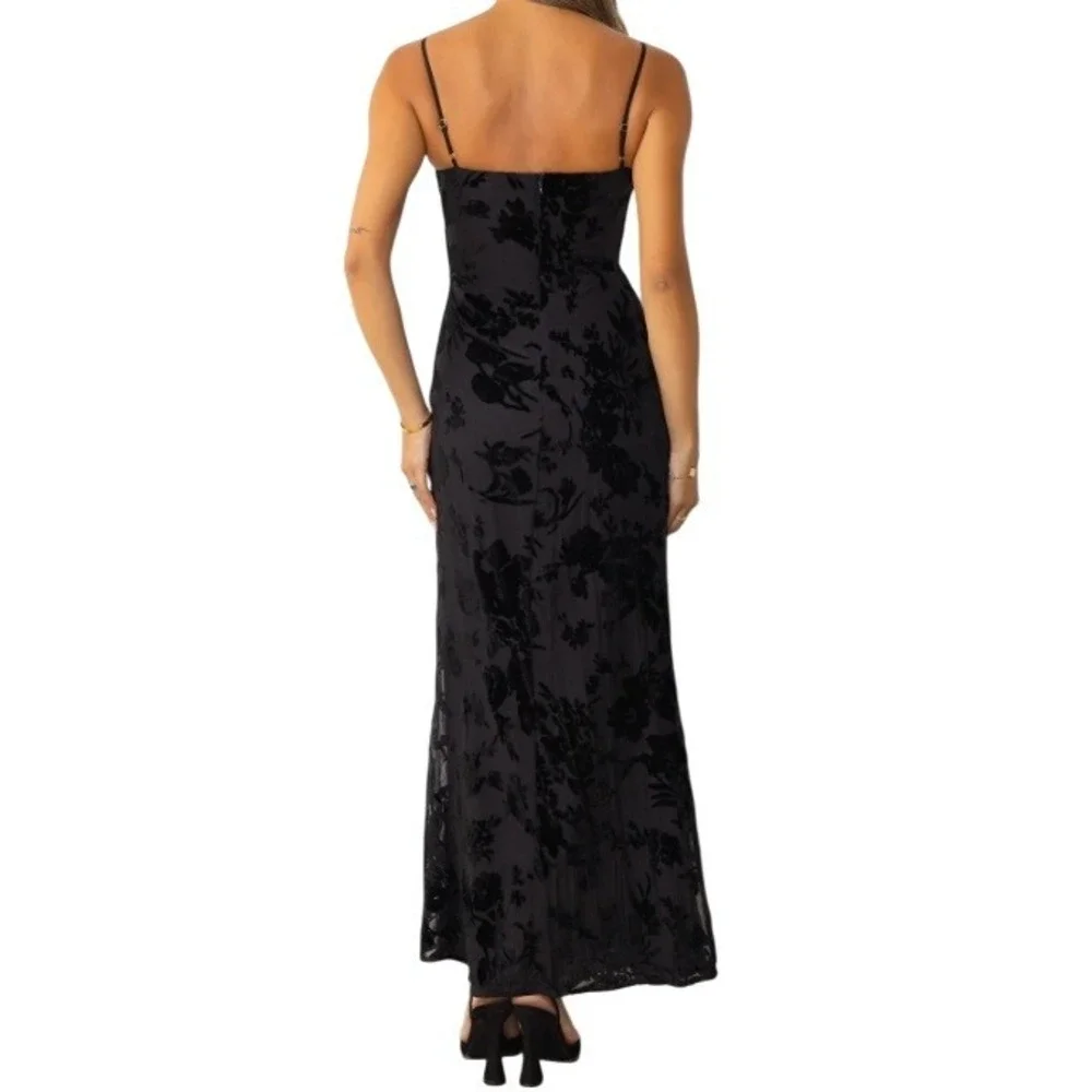 Hello Molly Womens M Turquoise Breeze Maxi Dress in Black NWT